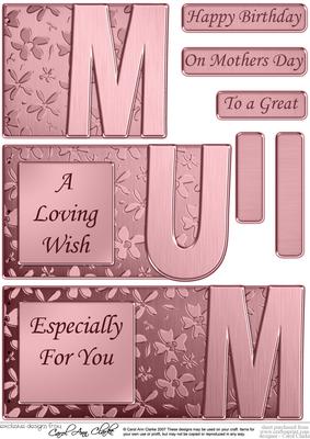 Mum Elegant Metallic Book Sheet