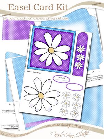 Daisy Easel Card Kit in with 3D Decoupage
