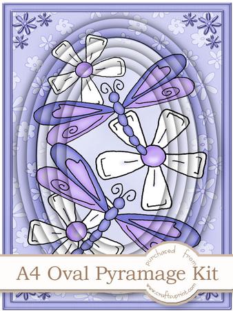 A4 Dreamy Dragonflies in Lilac Pyramage Kit