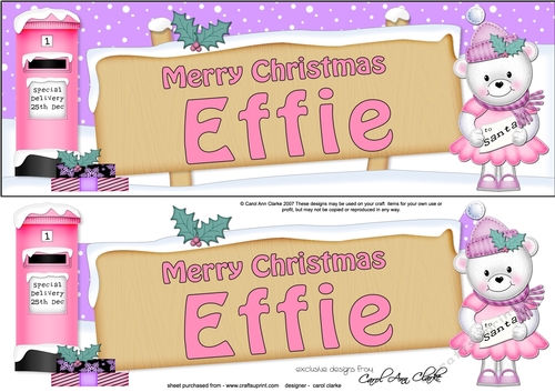 Large DL Merry Christmas EFFIE 3D decoupage 