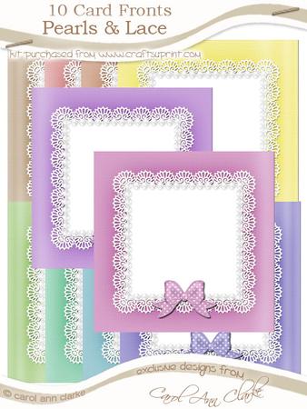 Square Pearls and Lace Card Fronts Kit