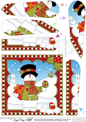 Christmas Snowman Rio Fan Pyramage Topper