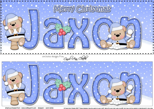 Large DL Merry Christmas JAXON 3D decoupage 