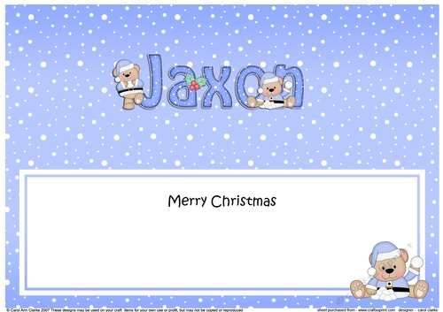 Large DL Merry Christmas JAXON insert