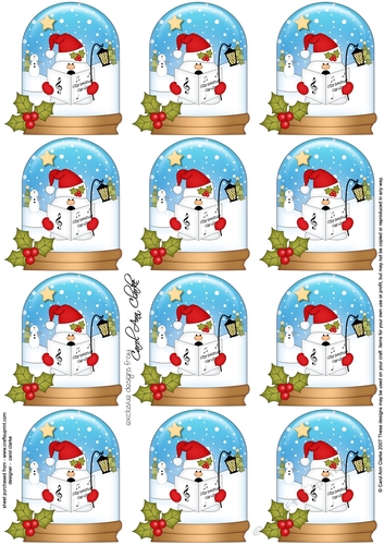 Christmas Snowball Sam Snow Globe Gift Tags