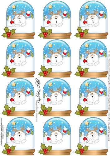 Christmas Snowball Sam Snow Globe Gift Tags