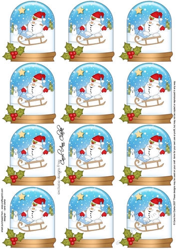 Christmas Snowball Sam Snow Globe Gift Tags