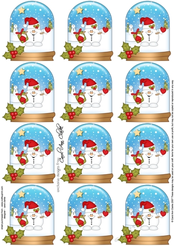 Christmas Snowball Sam Snow Globe Gift Tags