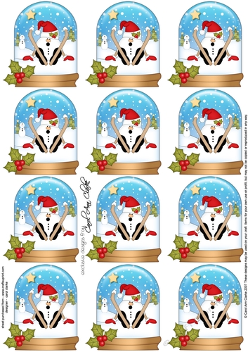 Christmas Snowball Sam Snow Globe Gift Tags