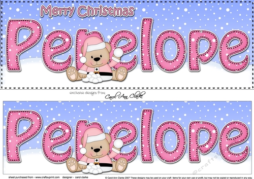 Large DL Merry Christmas PENELOPE 3D decoupage 
