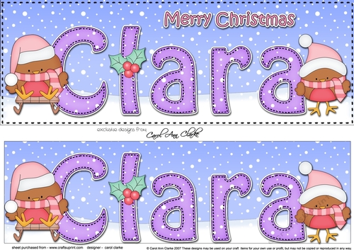 Large DL Merry Christmas PENELOPE 3D decoupage 
