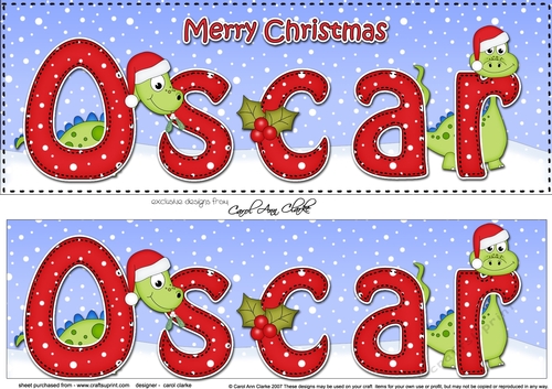 Large DL Merry Christmas ARCHIE 3D decoupage 