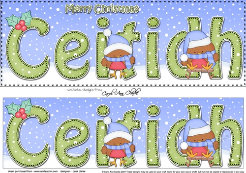 Large DL Merry Christmas CEITIDH 3D decoupage 
