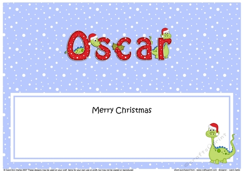 Large DL Merry Christmas OSCAR insert
