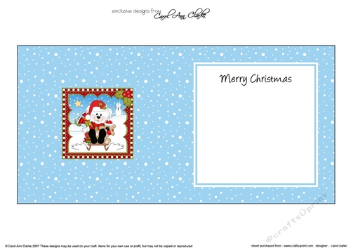 Christmas square landscape insert - Little Bichon Frise Dog