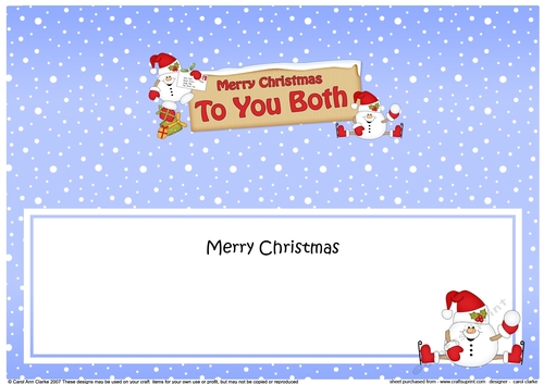 Large DL Merry Christmas TO YOU BOTH with Snowball Sam insert