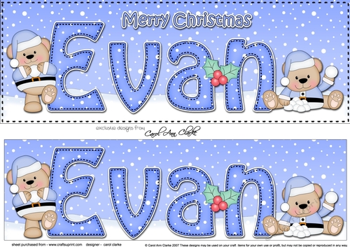 Large DL Merry Christmas EVAN 3D decoupage 