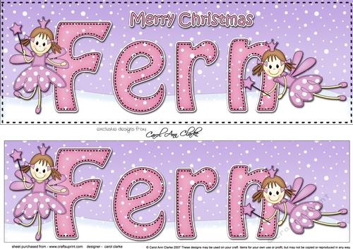 Large DL Merry Christmas FERN 3D decoupage 