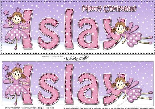 Large DL Merry Christmas ISLAY 3D decoupage 