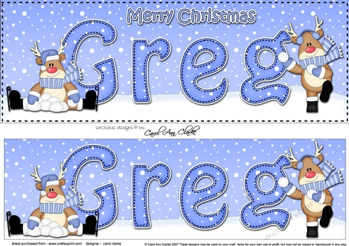 Large DL Merry Christmas GREG 3D decoupage 