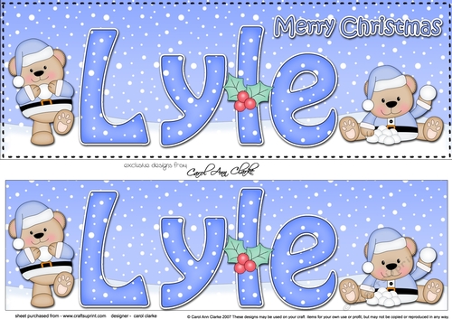 Large DL Merry Christmas LYLE 3D decoupage 