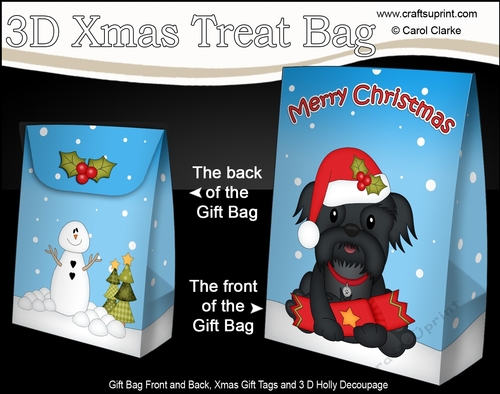 3D Christmas Gift Bag Mini Kit - Little Shih Tzu Dog
