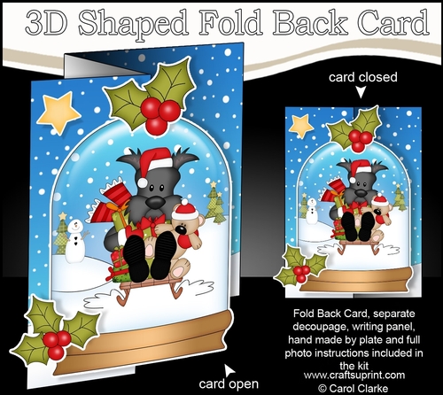 Christmas 3D Shaped No-Hole Fold Back Mini Kit - Little Scottie Dog