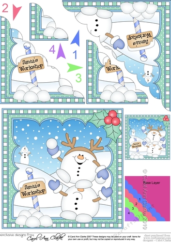 Christmas Snowball Sam Scalloped Corner Stacker