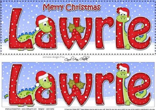 Large DL Merry Christmas LAWRIE 3D decoupage 