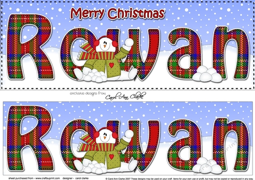 Large DL Merry Christmas ROWAN 3D decoupage 