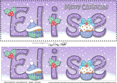 Large DL Merry Christmas ELISE 3D decoupage 