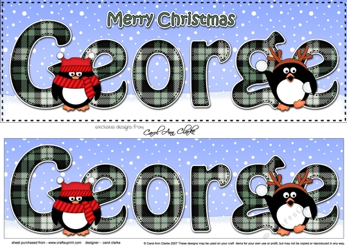 Large DL Merry Christmas GEORGE 3D decoupage 