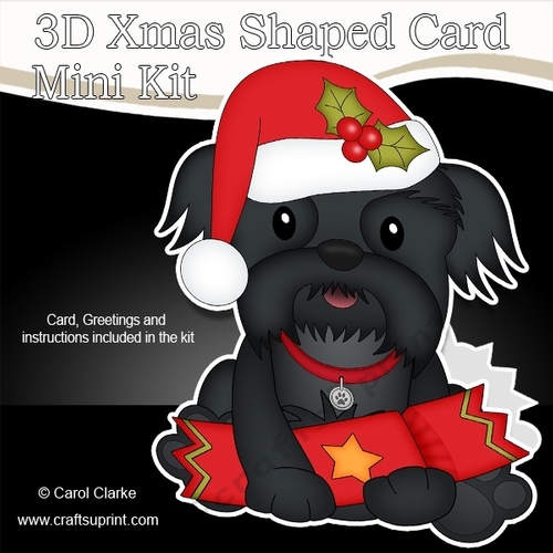 3D Shaped Christmas Card Kit - Little Shih Tzu Dog
