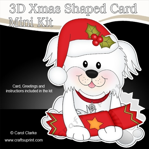 3D Shaped Christmas Card Kit - Little Bichon Frise Dog