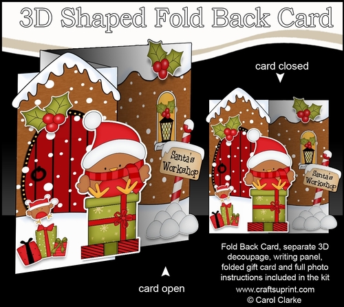 3D Shaped No-Hole Fold Back Christmas Card Mini Kit - Cute Bobbin Robin