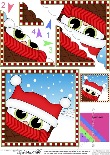 Christmas Scalloped Corner Stacker - Cute Fun Little Hoot Owl
