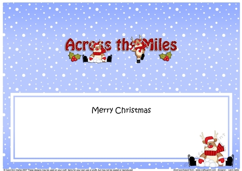 Large DL Merry Christmas ACROSS THE MILES insert with Rudolph