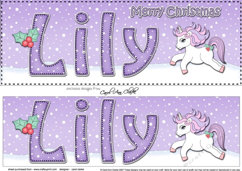 Large DL Merry Christmas LILY 3D decoupage 