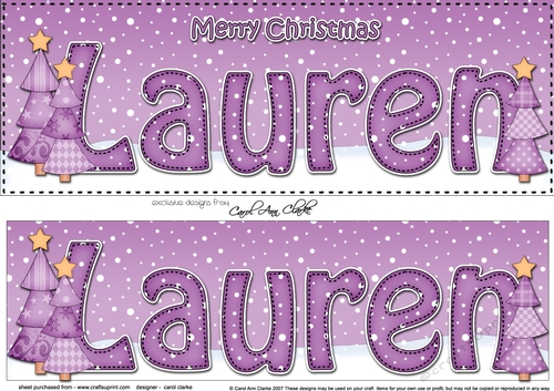 Large DL Merry Christmas LAUREN 3D decoupage 