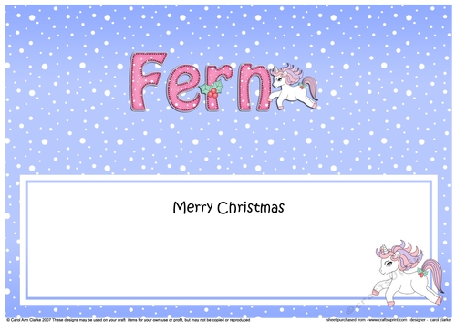 Large DL Merry Christmas FERN insert