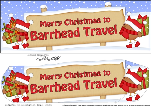 Large DL Merry Christmas BARRHEAD TRAVEL 3D decoupage 