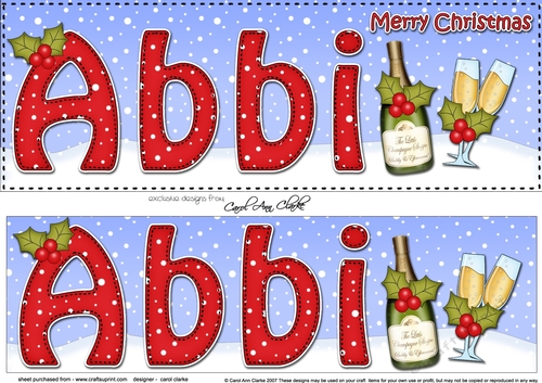 Large DL Merry Christmas ABBI 3D decoupage 