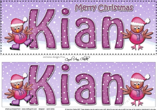 Large DL Merry Christmas KIAN 3D decoupage 