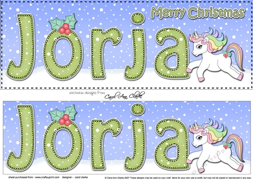 Large DL Merry Christmas JORJA 3D decoupage 