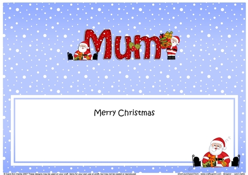 Large DL Merry Christmas MUM with Santa insert