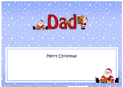 Large DL Merry Christmas DAD with Santa insert