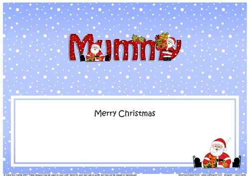 Large DL Merry Christmas MUMMY with Santa insert
