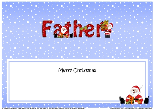 Large DL Merry Christmas FATHER with Santa insert