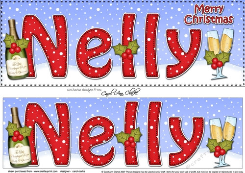 Large DL Merry Christmas NELLY 3D decoupage 