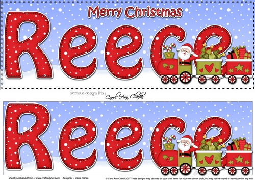 Large DL Merry Christmas REECE 3D decoupage 